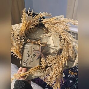 Rustic Wreath vintage wooden tile